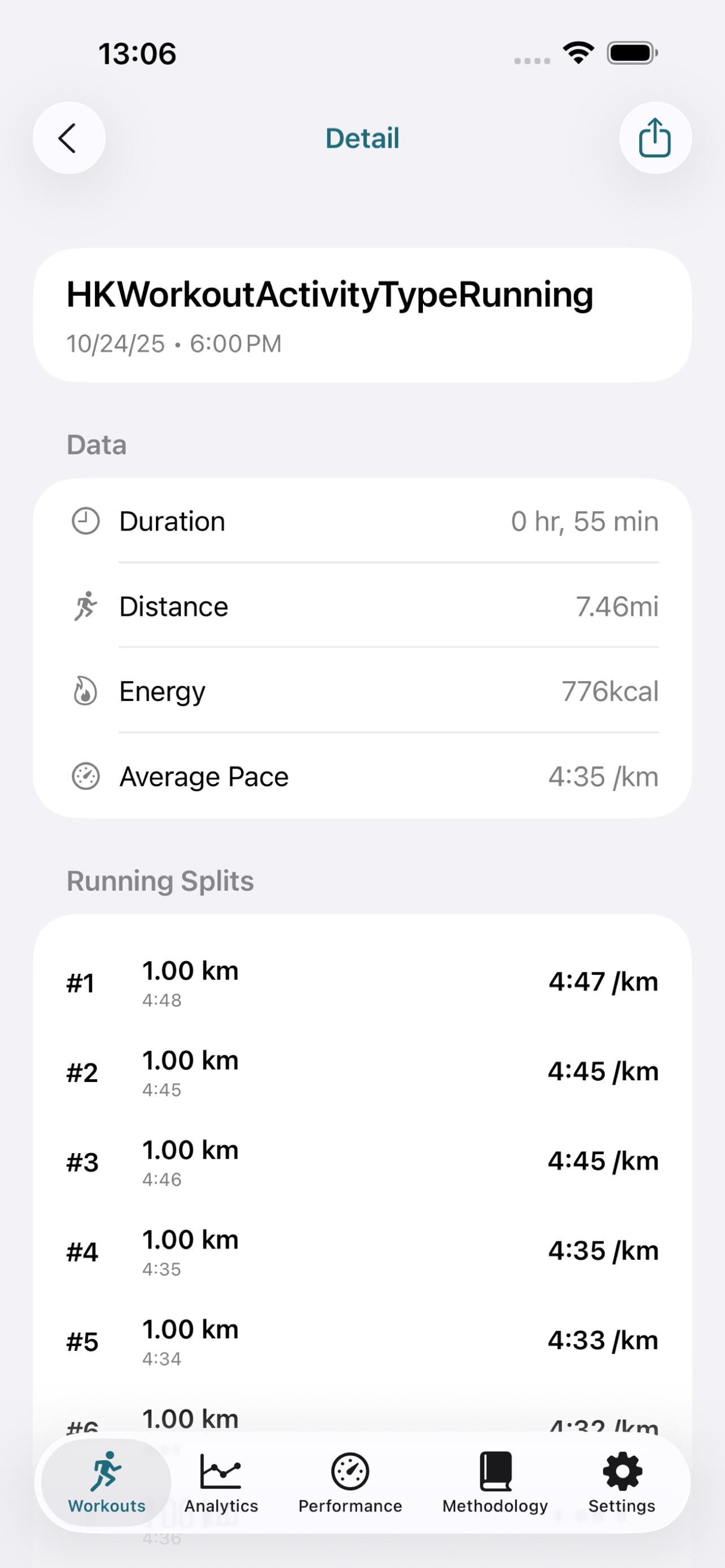 Kilometre kilometre tempo, koşu verimliliği metrikleri ve kalp atış hızı verileriyle detaylı koşu antrenman analizi